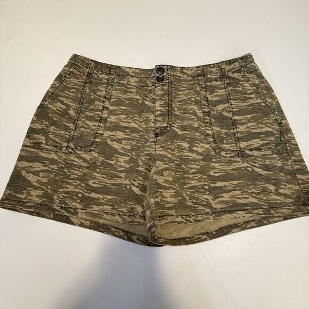 ✨Allison Brittney Women's 5'‎ Camo Khaki Chino Shorts Weekend Vacation Trendy 14